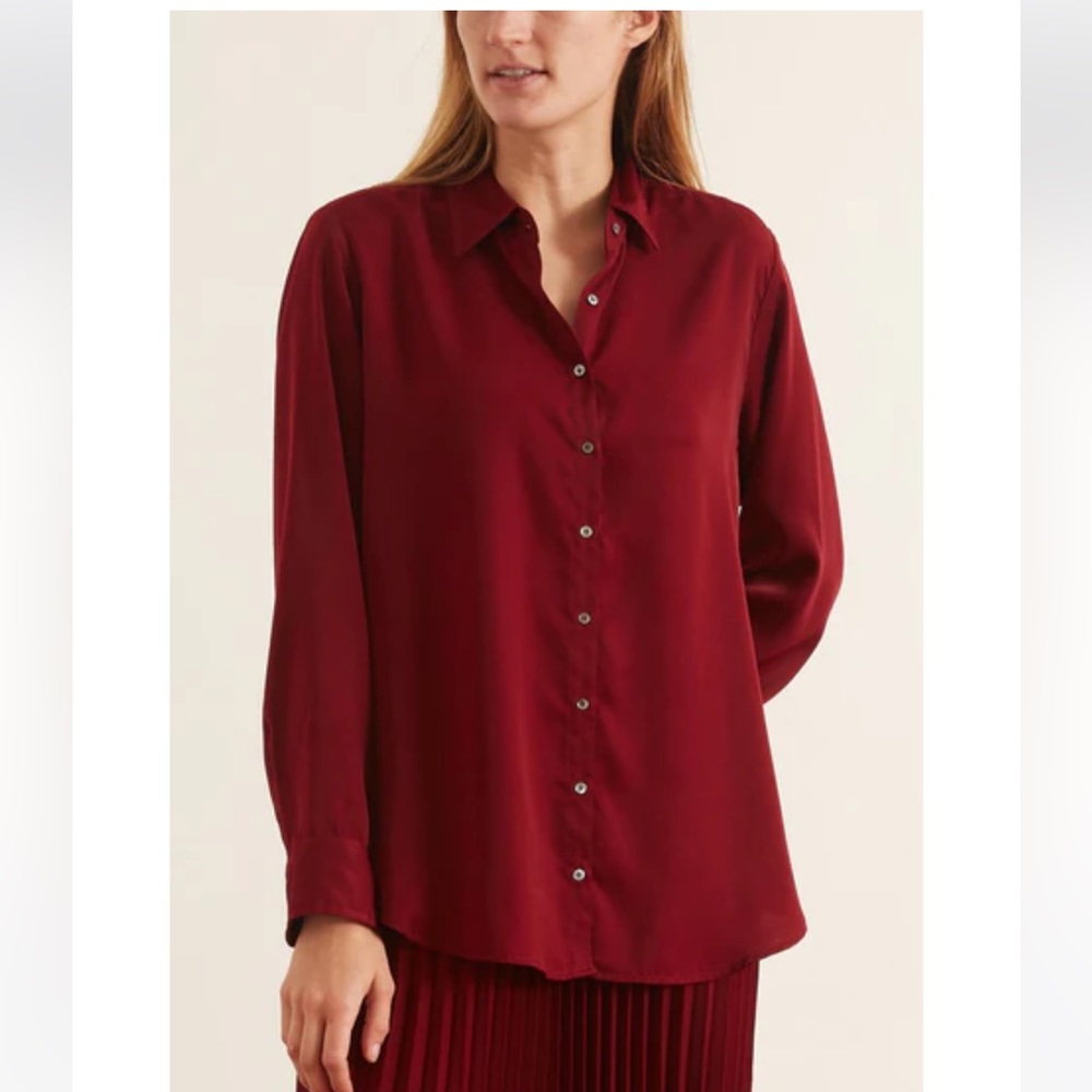 NWT XiRENA Beau Shine Shirt in Rosewood